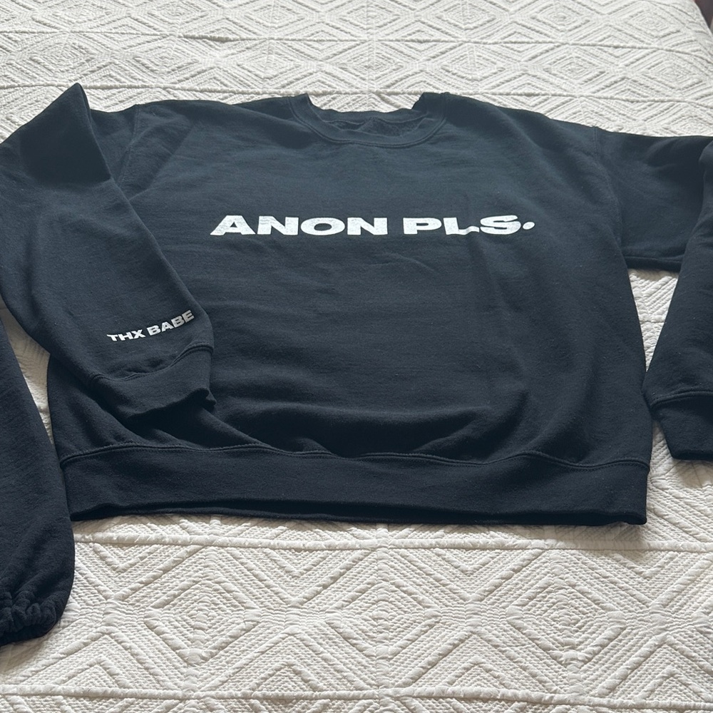 Black Graphic Crewneck Sweatshirt